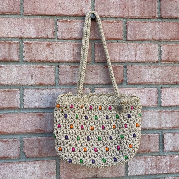 The Sak Small Beaded Crochet Shoulder Tote Bag - Picture 4 of 9